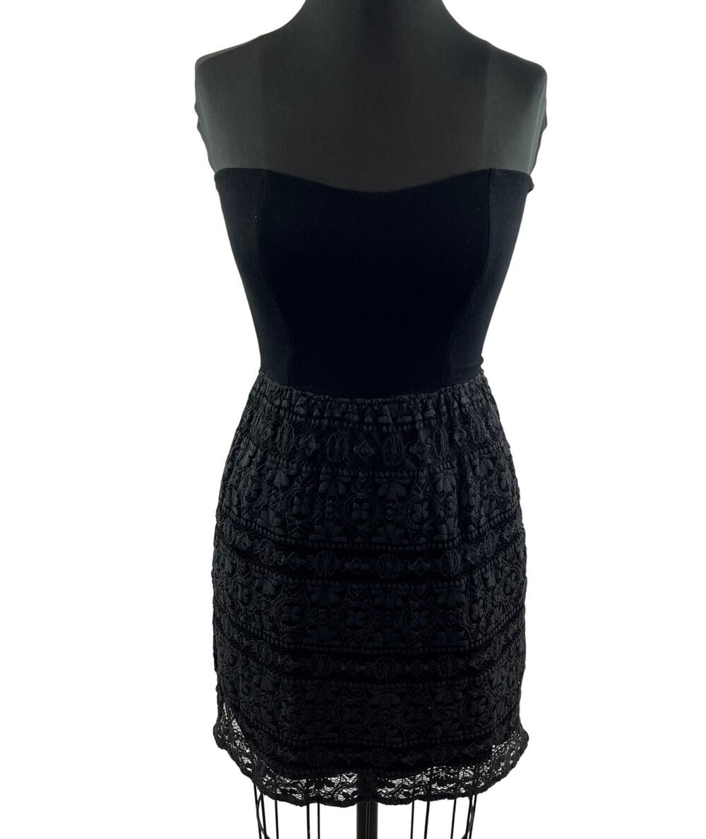 Eight Sixty Black Tubetop Lace Bottom Classic Simple Y2K Dress Size S Small